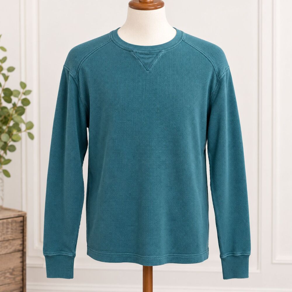 Men's Eddie Bauer Turquoise Thermal Knit Shirt Size XL